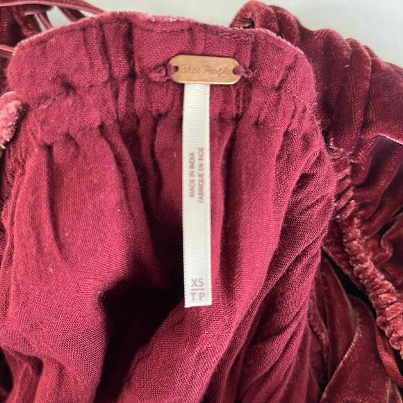 Free People Daphne Velvet Mini Dress in Roan Rouge - Picture 7 of 8